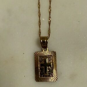 Bracha Radiant Gold Cross Necklace
